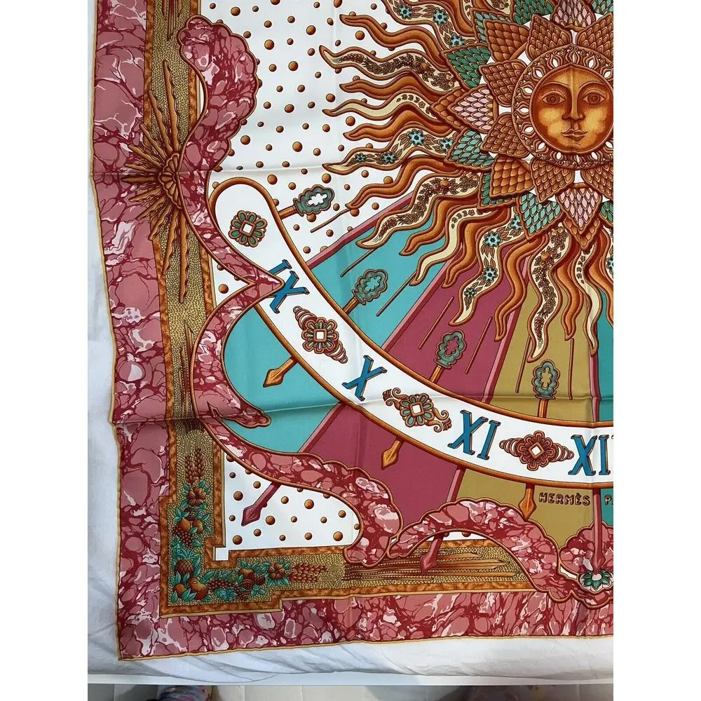 Hermès Gloria Soli Scarf 100% Silk 35.5”x35.5” NEW NWT Sun Old Money Luxury